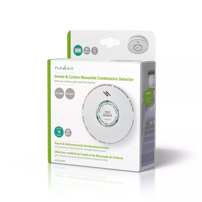 Air-sampling detector Nedis DTCTCS10WT White Battery powered