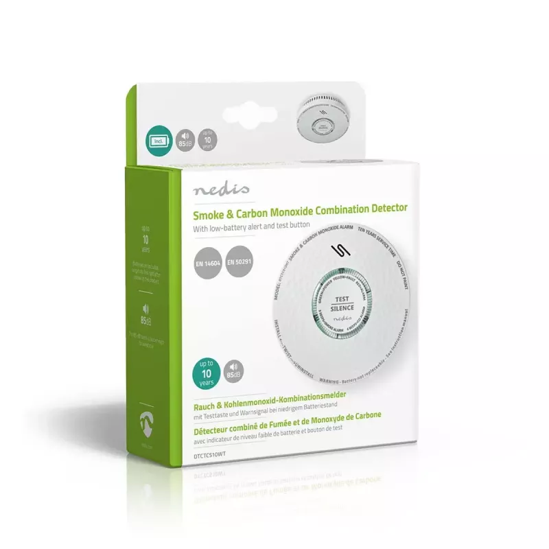 Air-sampling detector Nedis DTCTCS10WT White Battery powered