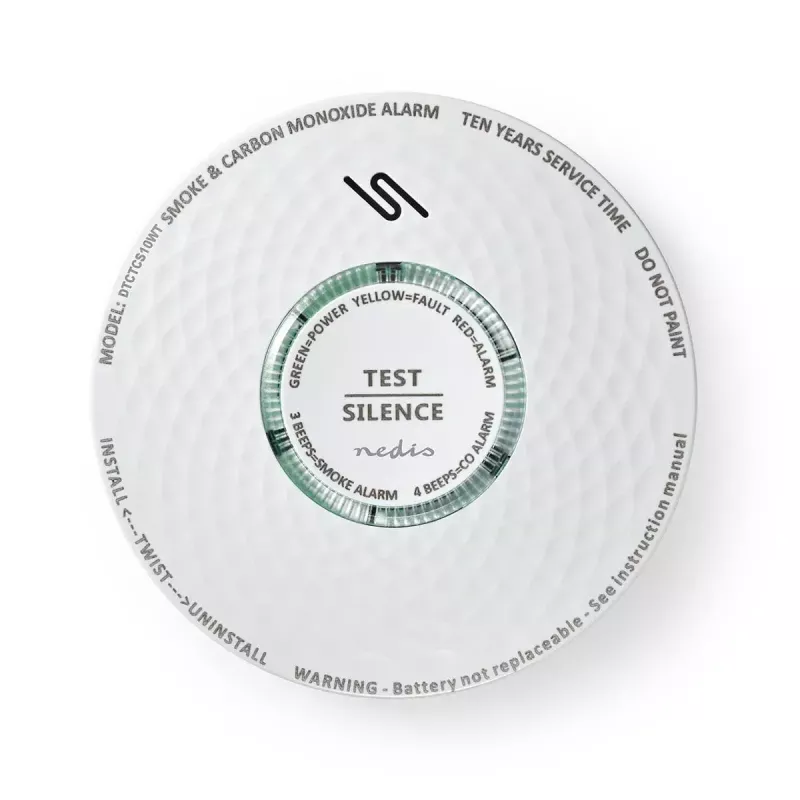 Air-sampling detector Nedis DTCTCS10WT White Battery powered
