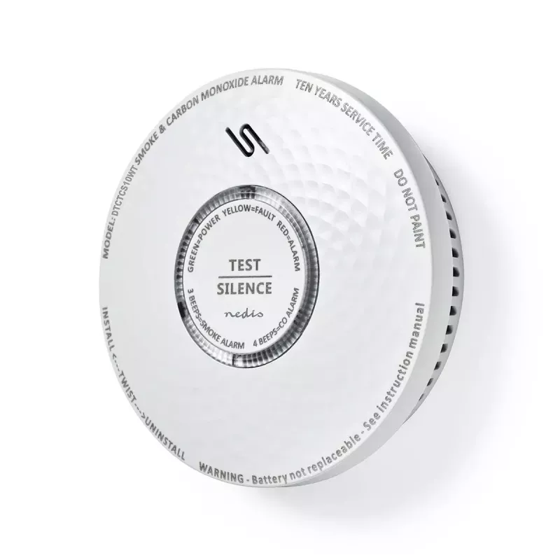 Air-sampling detector Nedis DTCTCS10WT White Battery powered