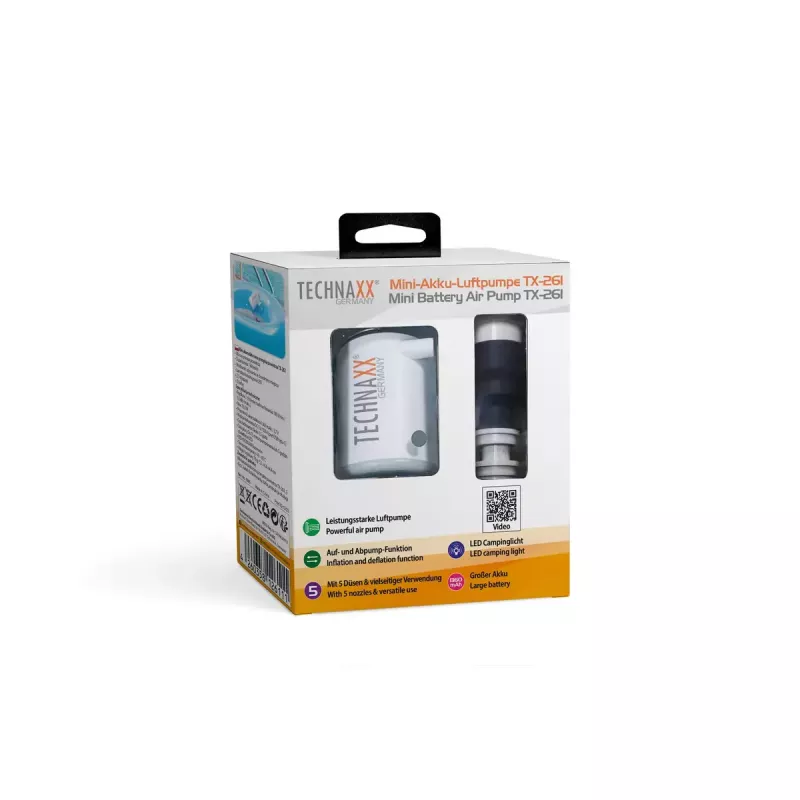 Electric Air Pump Technaxx TX-261 180 l/min Battery 1360 mAh
