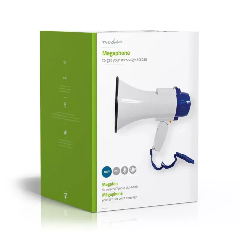 Megaphone Nedis MEPH150WT White Blue 15W 150m Range