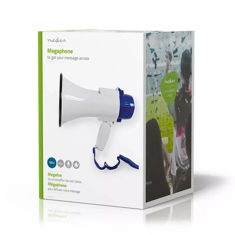 Megaphone Nedis MEPH150WT White Blue 15W 150m Range