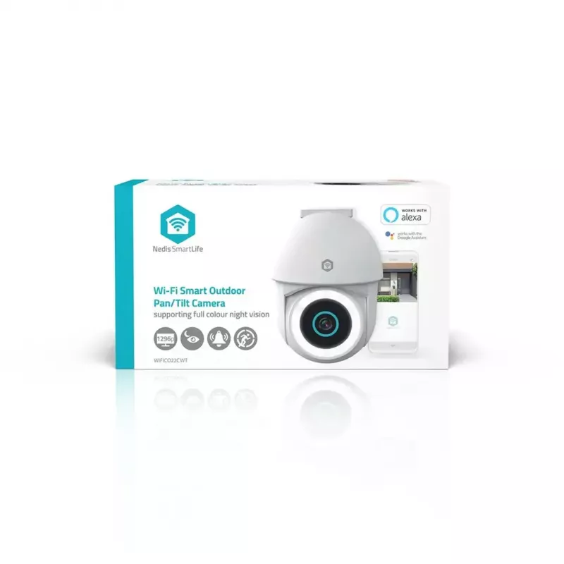 Dome IP security camera Nedis WIFICO22CWT 1920 x 1080 pixels