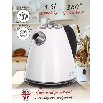 Electric kettle Adler AD 1343 1.7L 2200W White