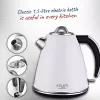 Adler AD 1343 electric kettle, 1.5 L, 1850 W, stainless steel, Strix, White