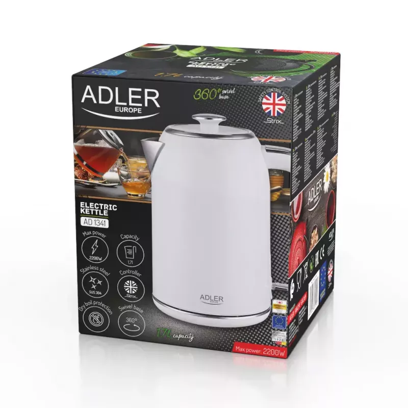 Electric kettle Adler 1.7 L 2200 W White