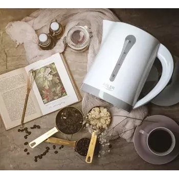 Electric kettle Adler AD 1244 — 2.5 L, 2200 W, white, concealed heating element
