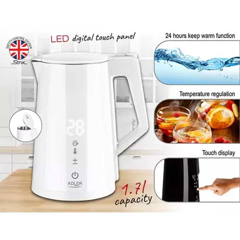 Electric kettle Adler 1.7 L 1850 W White