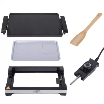 Electric table grill Adler AD 6613, 3000 W, black — indoor countertop grill