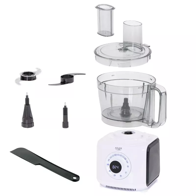 Adler AD 4224 Food Processor, 1000 W, 2 L bowl, 7 speeds, White