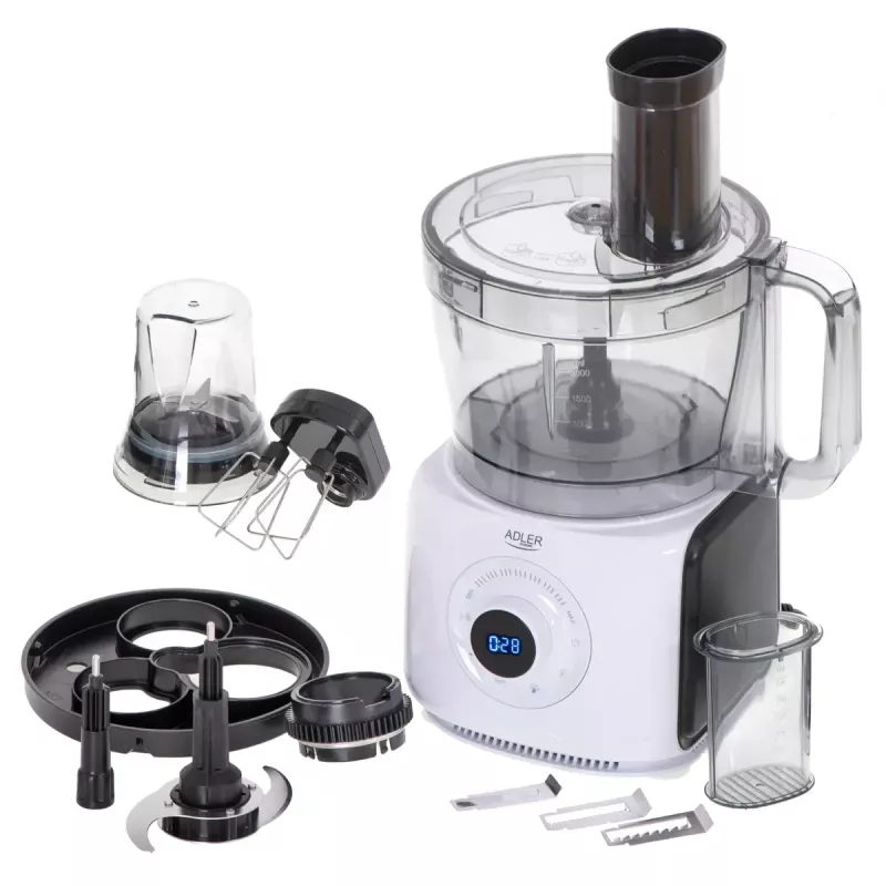 Adler AD 4224 Food Processor, 1000 W, 2 L bowl, 7 speeds, White