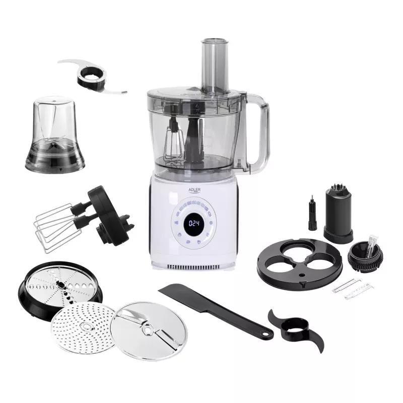 Adler AD 4224 Food Processor, 1000 W, 2 L bowl, 7 speeds, White
