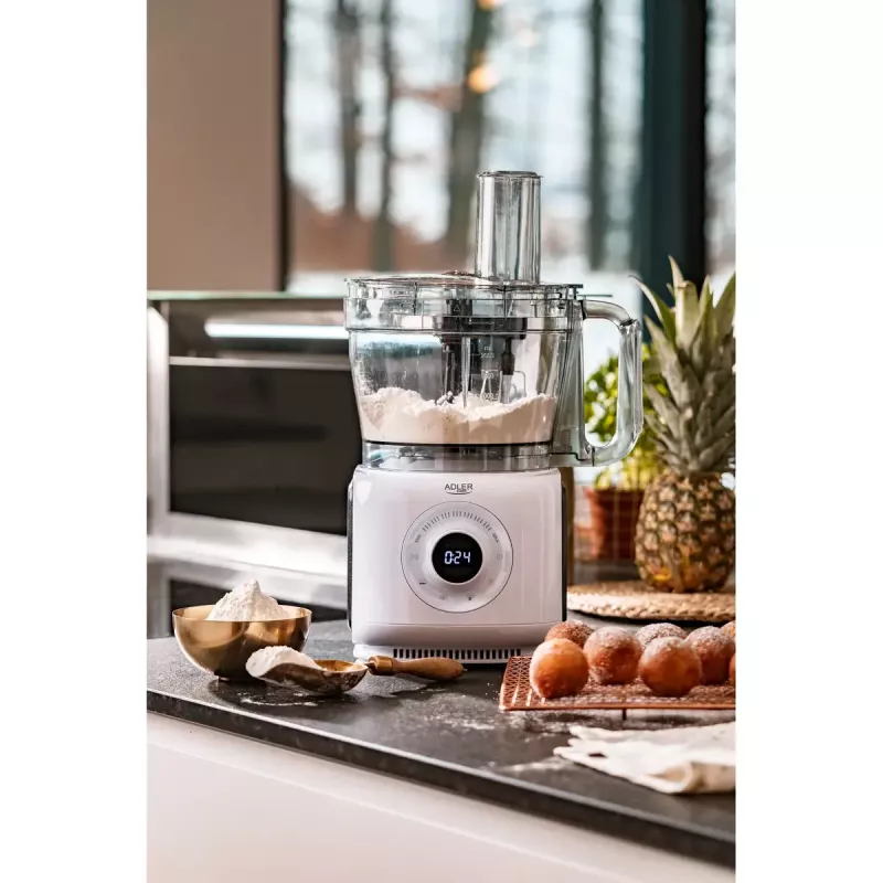 Adler AD 4224 Food Processor, 1000 W, 2 L bowl, 7 speeds, White