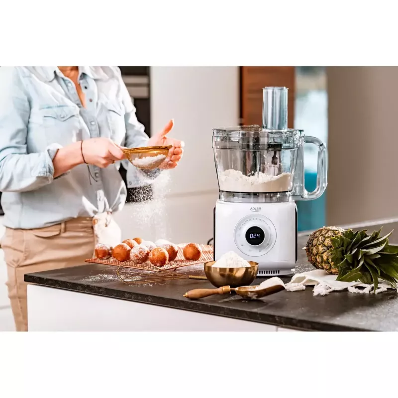 Adler AD 4224 Food Processor, 1000 W, 2 L bowl, 7 speeds, White