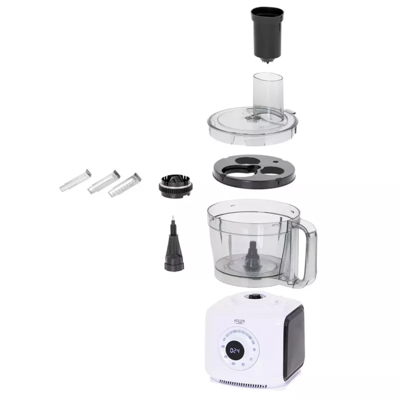 Adler AD 4224 Food Processor, 1000 W, 2 L bowl, 7 speeds, White