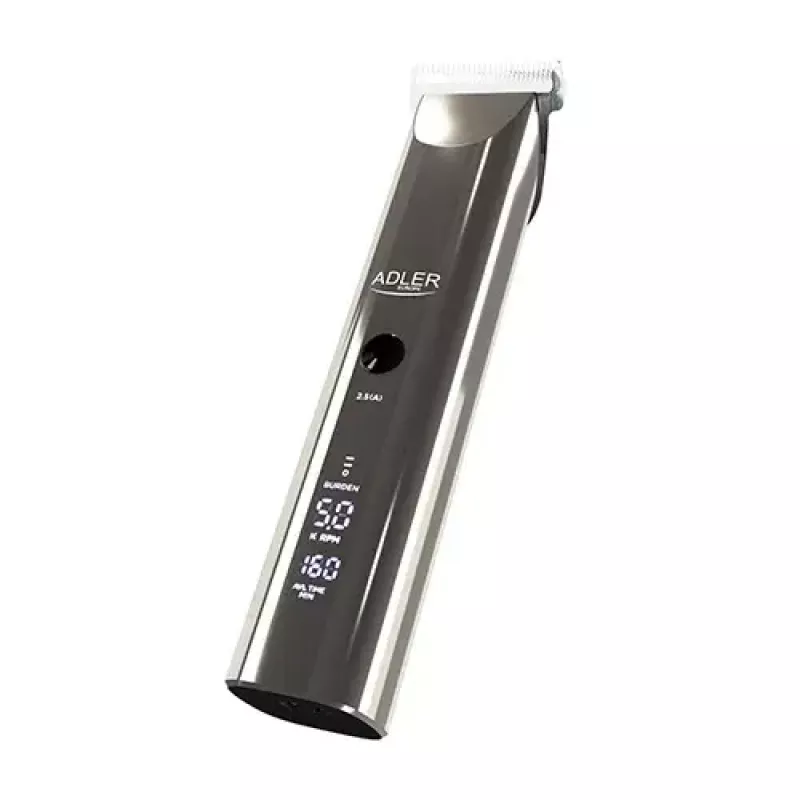 Adler AD 2834 Hair Clipper, 3 mm to 1.2 cm, 4 attachments, LCD, Silver