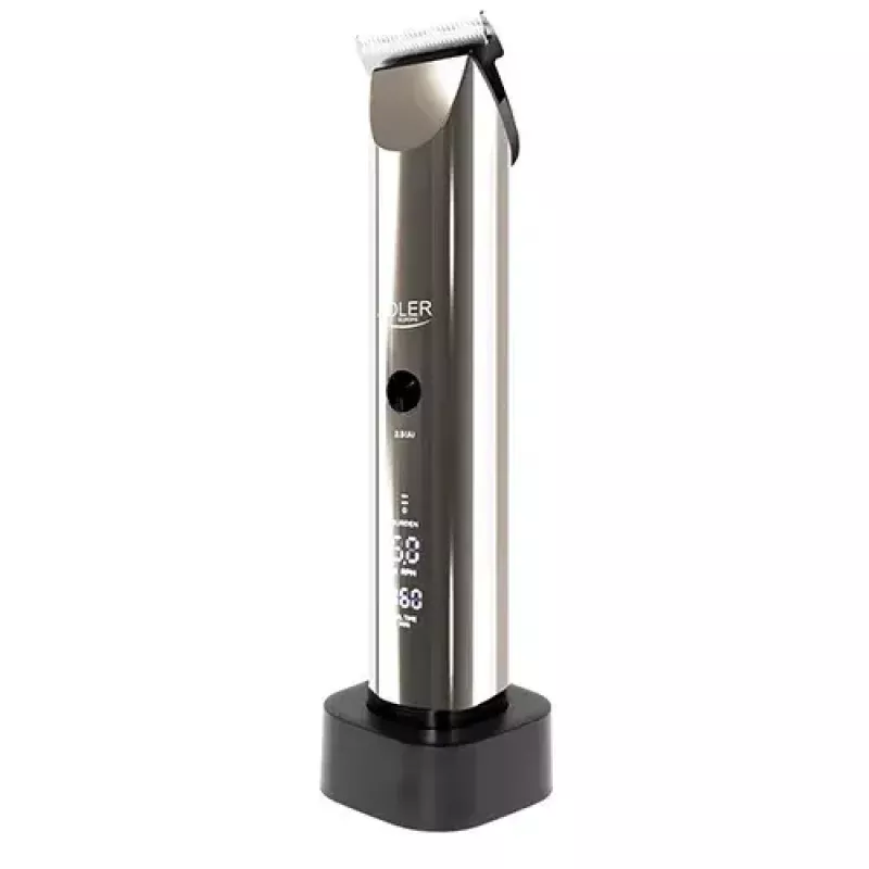 Adler AD 2834 Hair Clipper, 3 mm to 1.2 cm, 4 attachments, LCD, Silver