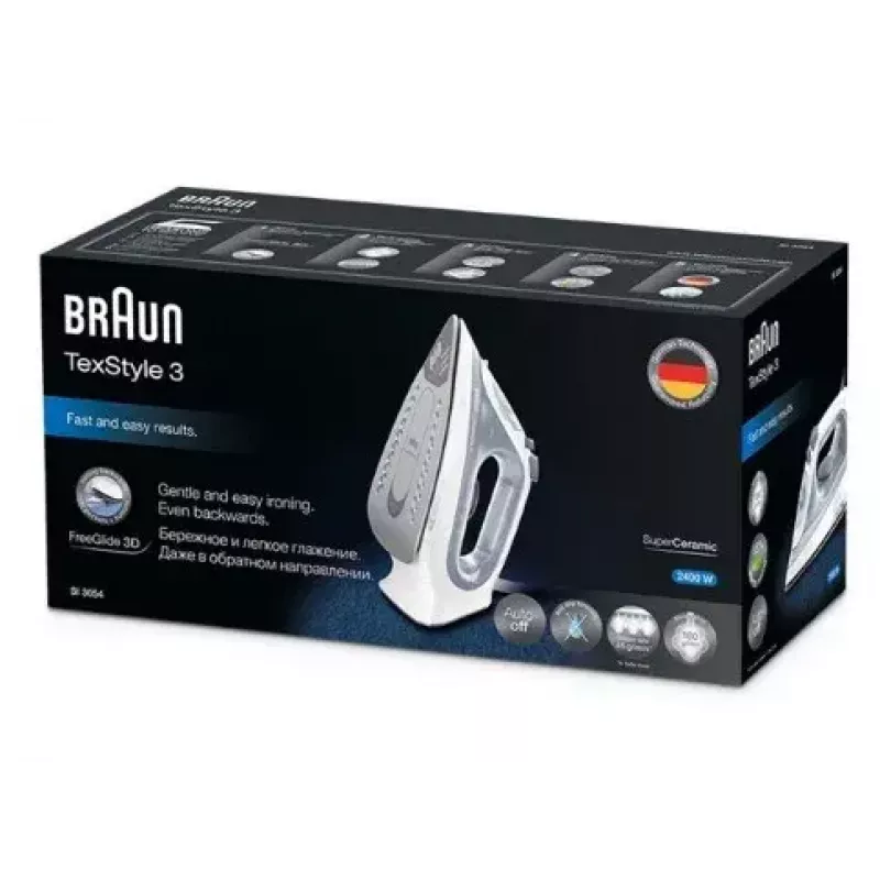 Braun TexStyle 3 SI3054GY Steam iron Ceramic soleplate 2400 W Grey
