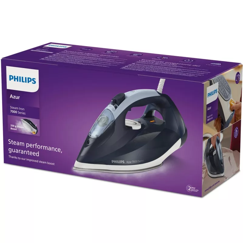 Dry & Steam iron Philips DST7030/20 — 2800 W, 0.3 L tank, 50 g/min continuous steam, 250 g/min steam boost, SteamGlide Plus soleplate
