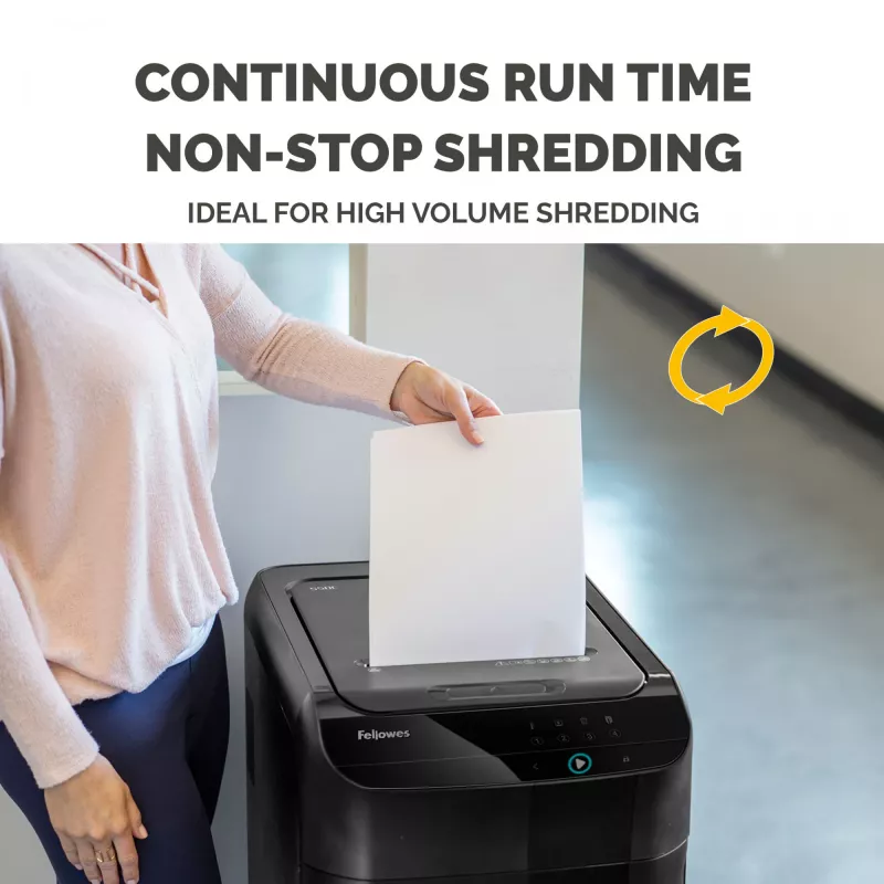 Fellowes AutoMax 600M paper shredder Micro-cut shredding 60 dB 23 cm Black