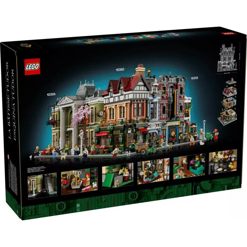 LEGO Icons building kit 10350 Tudor Corner House — 3,266 pieces, 8 minifigures, age 18+, 260×250×310 mm