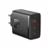 Fast charger Baseus Cube Pro 65W — 3 ports (2×USB-C, 1×USB-A), 110–240V, AC indoor, universal compatibility, black, 0.154 kg