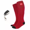 Athletic socks Glovii GQ3L L, unisex heated cotton socks with integrated heating element, temperature control, red