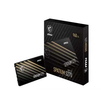 2.5 inch SATA III SSD MSI SPATIUM S270 960GB — 500 MB/s read, 450 MB/s write, 3D NAND