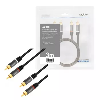Audio Cable LogiLink CA1206 3m 2xRCA Black