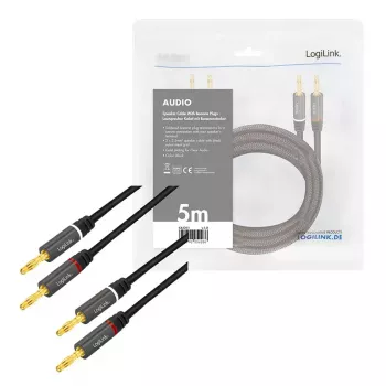 Audio Cable LogiLink CA1211 5m 2x Banana Black