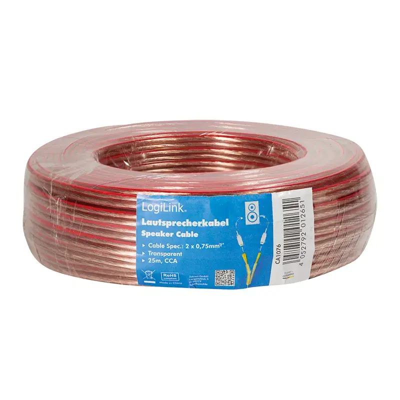 Audio cable LogiLink CA1076 25 m Transparent