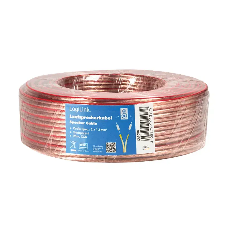 Audio Cable LogiLink CA1080 25m Transparent