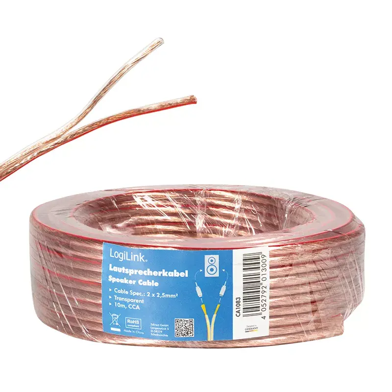 Audio cable LogiLink CA1083 10 m Transparent