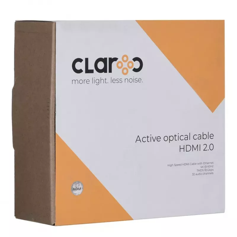 HDMI fiber optic cable claroc FEN-HDMI-20-40M, Active Optical Cable (AOC) HDMI 2.0, 4K, 40 m