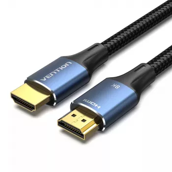 HDMI cable Vention 2.1 8K 2 m, braided cotton jacket, 48 Gbit/s, 120 Hz, HDMI Type A male–male, blue