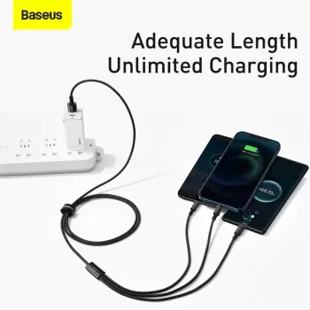 3-in-1 USB Cable Baseus Tungsten Gold CAMLTWJ-01