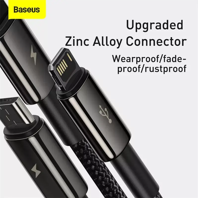 3-in-1 USB Cable Baseus Tungsten Gold CAMLTWJ-01