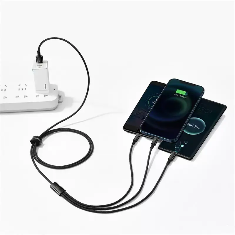 3-in-1 USB Cable Baseus Tungsten Gold CAMLTWJ-01