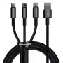3-in-1 USB Cable Baseus Tungsten Gold CAMLTWJ-01