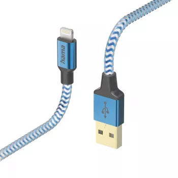 Cable Hama Reflective 1.5 m Blue Lightning to USB A 2.4 A