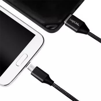 USB cable LogiLink CU0143 USB 2.0 0.3 m USB A Micro-USB B Black