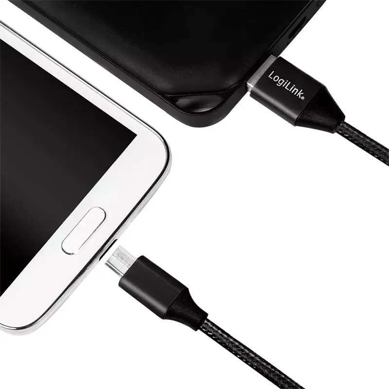 USB cable LogiLink CU0143 USB 2.0 0.3 m USB A Micro-USB B Black