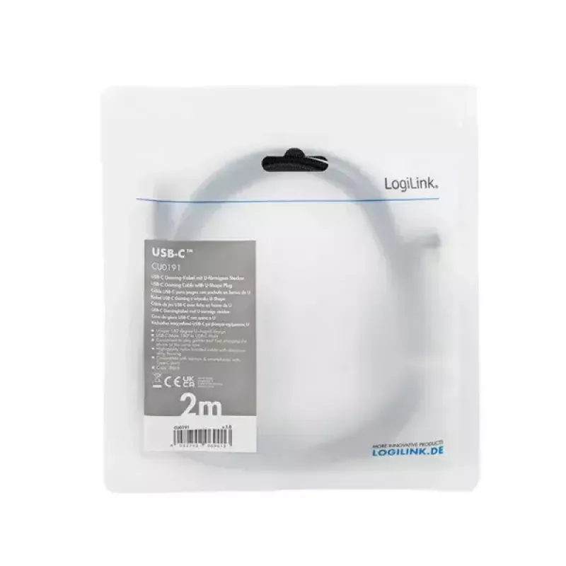 LogiLink CU0191 USB cable USB 2.0 2 m USB C Black