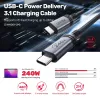 USB-C to USB-C cable Unitek C14110GY-2M USB 3.2 Gen 1, 2 m, 5 A, 240 W, black