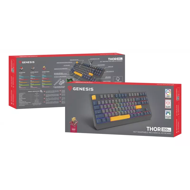 GENESIS Thor 230 TKL keyboard Gaming USB QWERTY English Blue