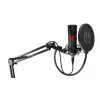 PC microphone ENDORFY Solum Streaming, USB-C wired cardioid, 48 kHz/16-bit, 18–21000 Hz, table mount, shock mount & pop filter