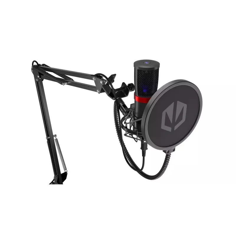 PC microphone ENDORFY Solum Streaming, USB-C wired cardioid, 48 kHz/16-bit, 18–21000 Hz, table mount, shock mount & pop filter