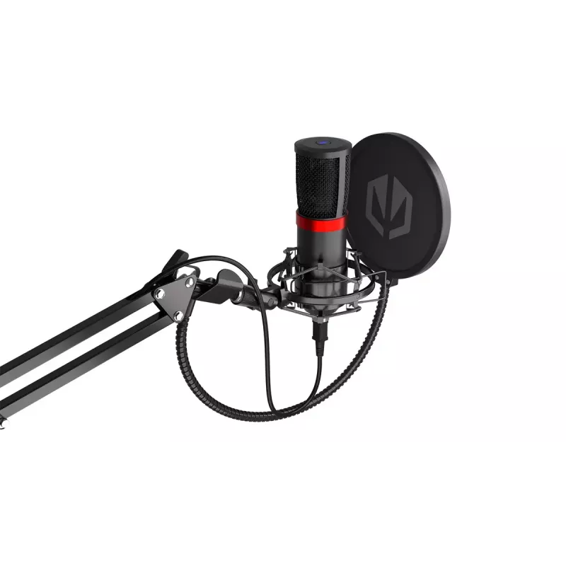 PC microphone ENDORFY Solum Streaming, USB-C wired cardioid, 48 kHz/16-bit, 18–21000 Hz, table mount, shock mount & pop filter