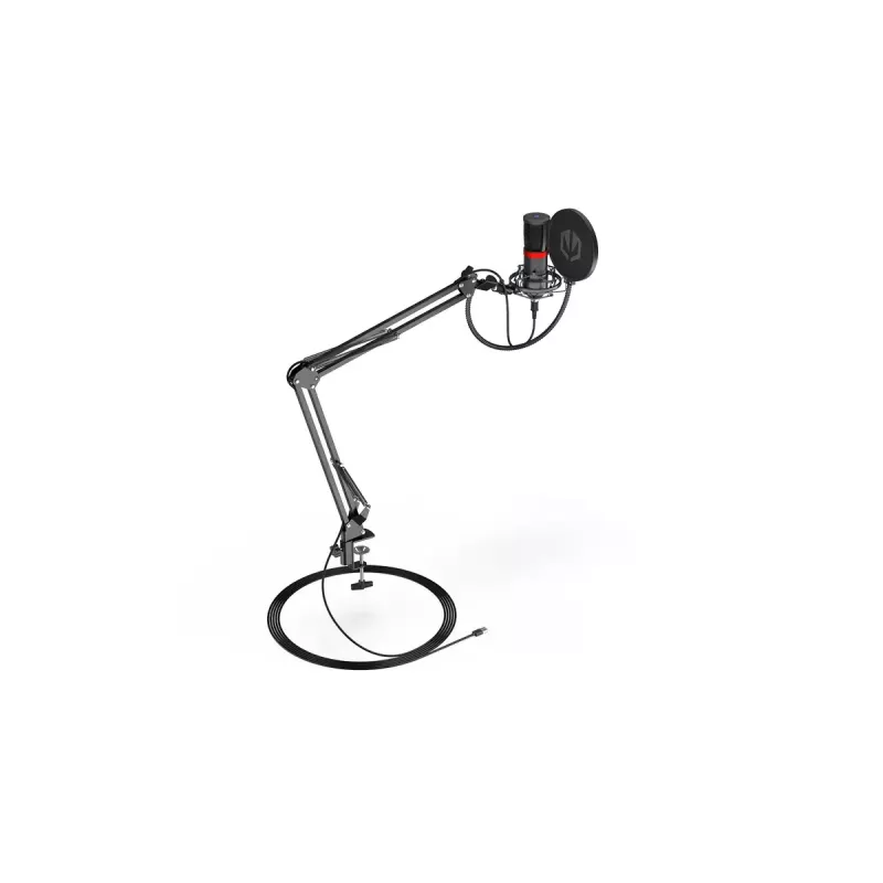 PC microphone ENDORFY Solum Streaming, USB-C wired cardioid, 48 kHz/16-bit, 18–21000 Hz, table mount, shock mount & pop filter